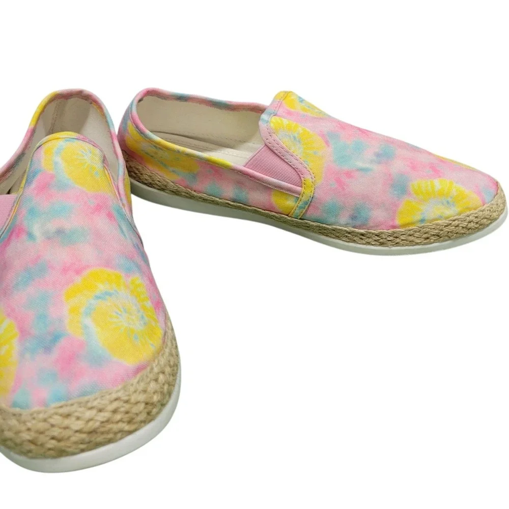 Esprit Espadrille Slip On Sneakers Tie Dye Pink‎ Yellow Shoes Sz 8.5 M HG9244